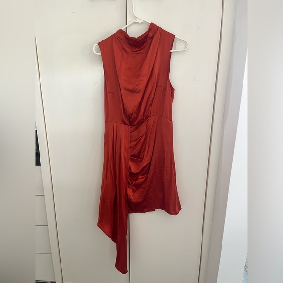 *SOLD* Asymmetrical Silk Cocktail Dress By Anthropologie Sz 6 - Picture 5 of 7